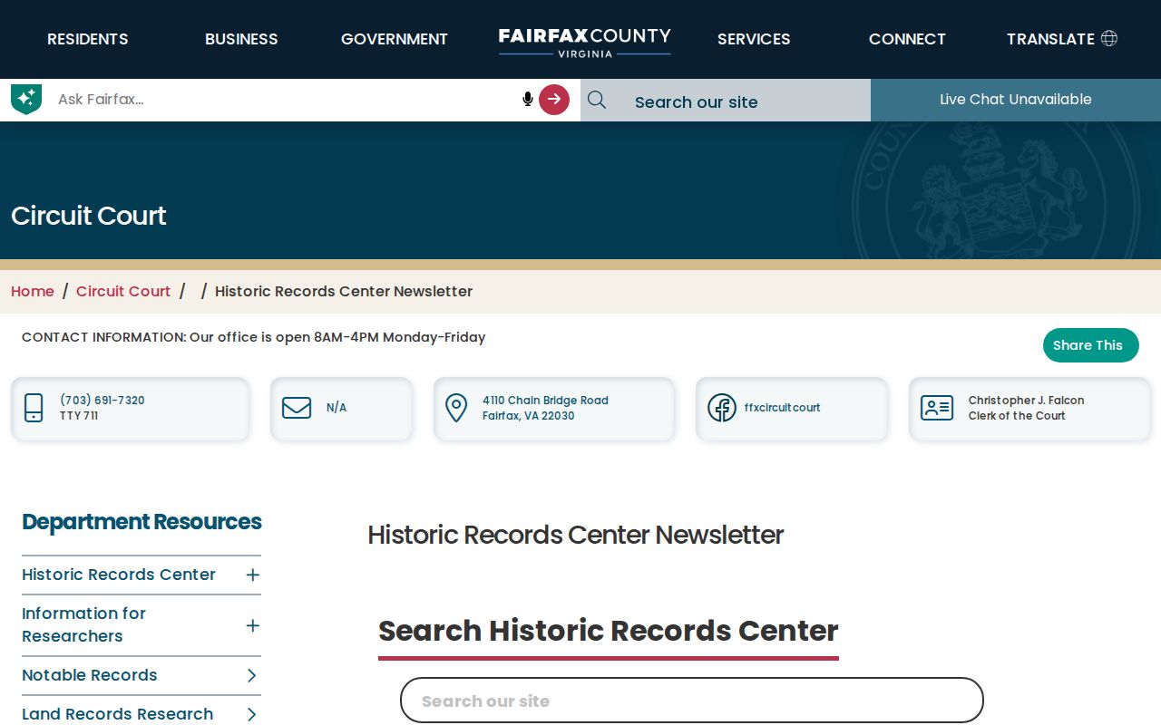 McNair city directory archival update in the Fairfax Historic Records Center newsletter