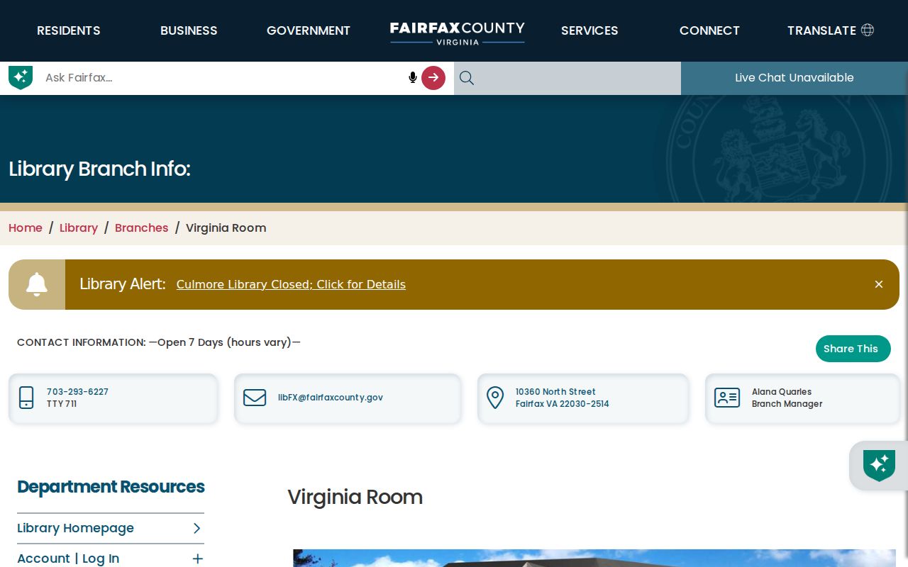 McNair city directory research at the Fairfax County Virginia Room